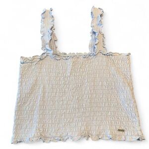 Abercrombie & Fitch Light Blue Smocked Ruffle Tank